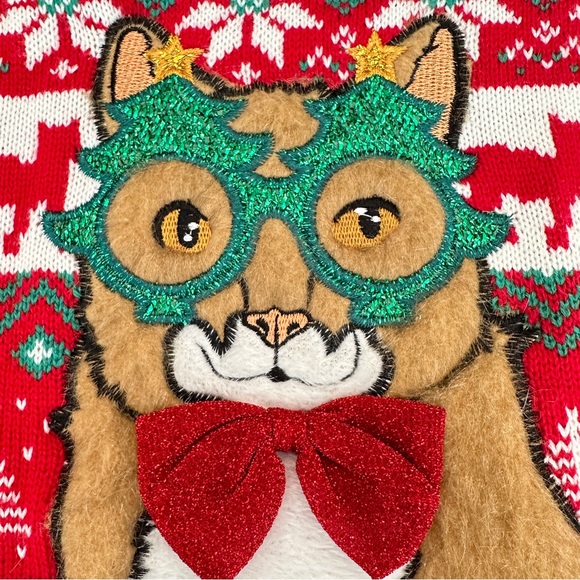 Blizzard Bay Cute Holiday Cat Christmas Sweater *Estimated Size Medium - Picture 2 of 13